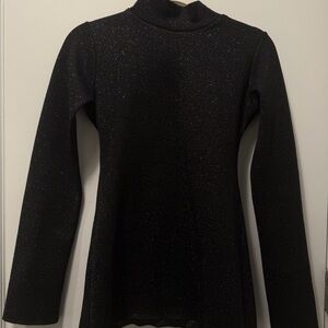 NWOTZara Black Metallic Thread Long Sleeve Top